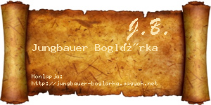 Jungbauer Boglárka névjegykártya